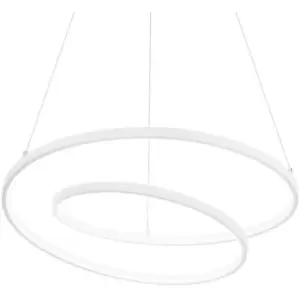 Image of Ideal Lux oz Dimmable Swirl Integrated LED Pendant Ceiling Light White, 3000K