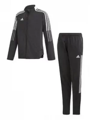 Image of Boys, adidas Youth Tiro 21 Tracksuit, Black, Size 9-10 Years