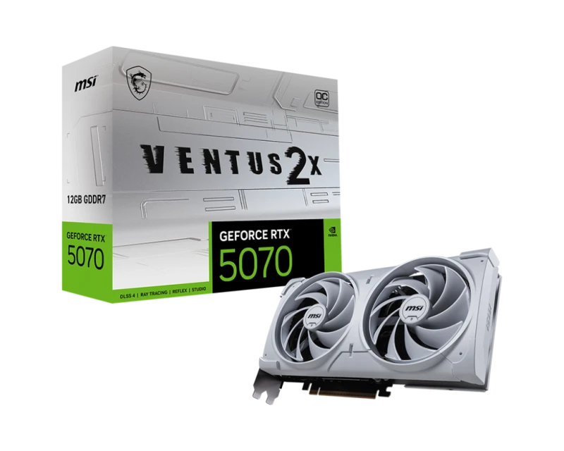 Image of MSI GeForce RTX 5070 12GB VENTUS 2X OC White GDDR7 Graphics Card