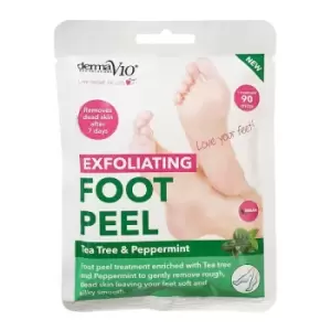 Image of DermaV10 Exfoliating Foot Peel Tea Tree & Peppermint 1 pair