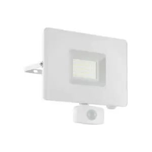 Image of Netlighting Faedo LED Outdoor Wall Flood Light with Pir Motion Sensor White IP44