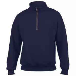 Image of Gildan Adult Vintage 1/4 Zip Sweatshirt Top (S) (Navy)