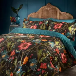 Image of Botanist 200TC Cotton Sateen Duvet Cover Set Black