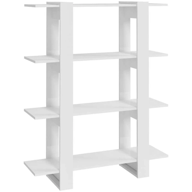 Image of VIDAXL Book Cabinet/Room Divider High Gloss White 100x30x123.5cm Vidaxl 8720286842607