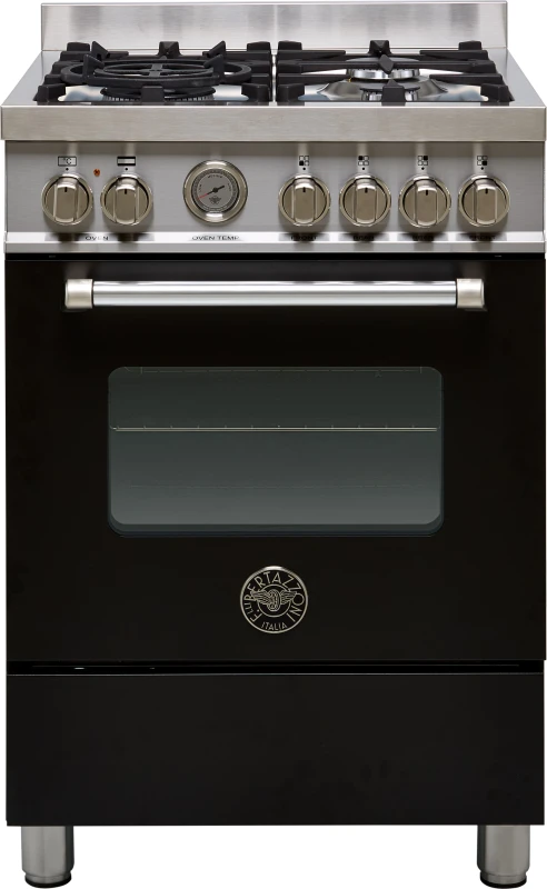 Image of Bertazzoni MAS64L1ENEC 60cm Master Series Freestanding Dual Fuel Cooker - BLACK MAS64L1ENEC