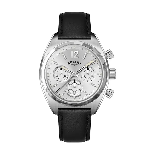 Image of Rotary GS05485/59 Avenger Sport Chronograph Black Leather Strap Watch - W13193
