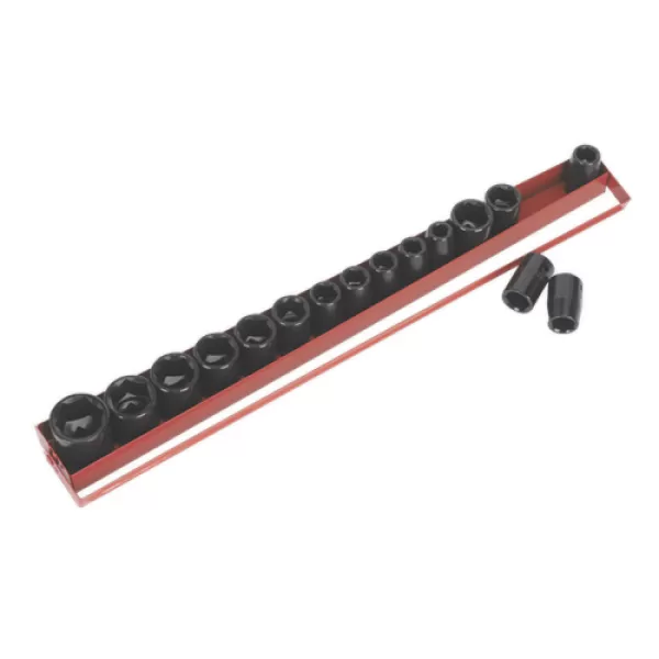 Image of Genuine SEALEY AK684 Impact Socket Set 16pc 1/2Sq Drive Metric/Imperial