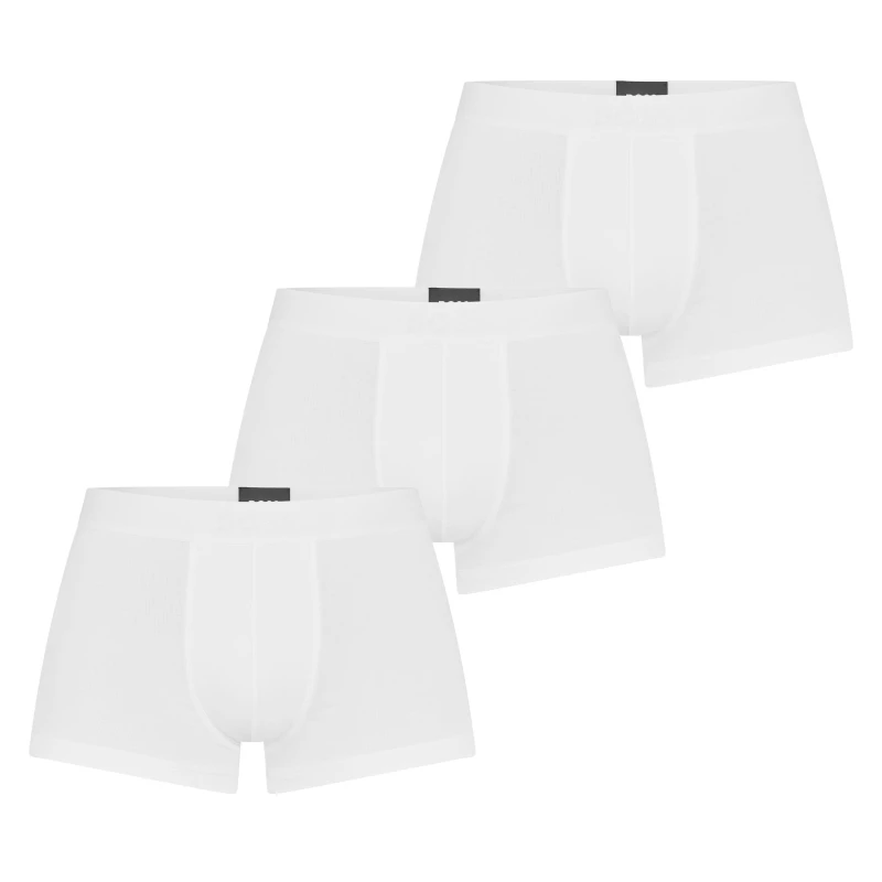 Image of Boss Three-pack of logo-waistband boxer briefs Open White male Medium