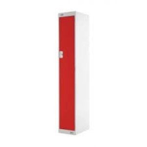 Image of Single Compartment Locker D300mm Red Door Dimensions H1800 x D300 x