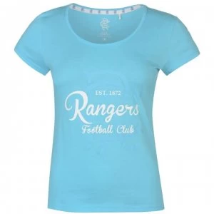 Image of Team FC Crest Print T Shirt Ladies - Blue