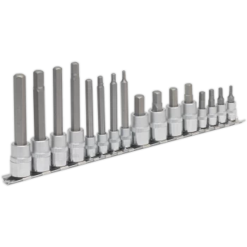 Image of Sealey 16 Piece Combination Drive Hexagon Socket Bit Set Metric Combination