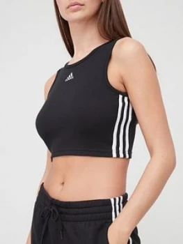 Image of Adidas 3 Stripe Crop - Black