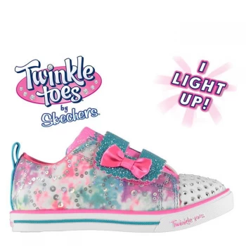 Image of Skechers Twinkle Toes Rainbow Cutie Infant Girls Trainers - Pink/Multi