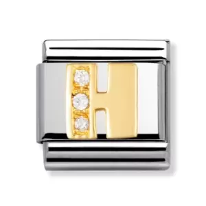 Image of Nomination Classic Gold & CZ Letter H Charm