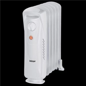 Image of Igenix 500W Oil Filled 6 Fin Radiator with Thermostat White
