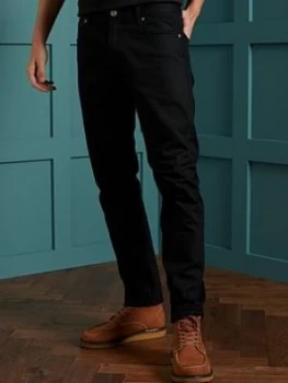 Image of Superdry Slim Jeans, Jet Black, Size 34, Inside Leg Regular, Men
