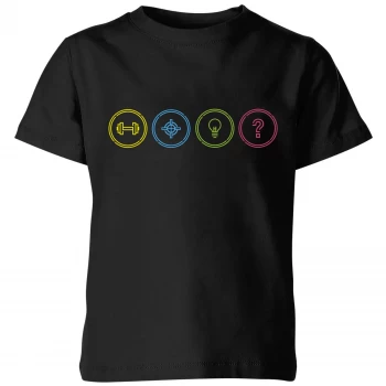 Image of Crystal Maze Game Modes Kids T-Shirt - Black - 5-6 Years
