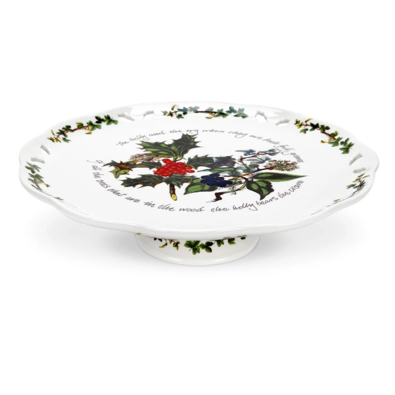 Image of Portmeirion Holly and Ivy The Holly and the Ivy Cake Plate Green unisex One Size