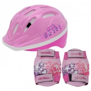 Image of Cosmic Bike Helmet and Pad Set Childrens - Pink