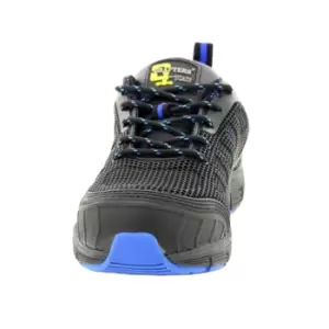 Image of Grafters Mens Super Light Safety Trainers With Safety Toe Cap (11 UK) (Black/Blue)