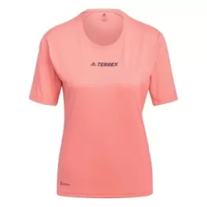 Image of adidas Terrex Logo T Shirt Ladies - Red