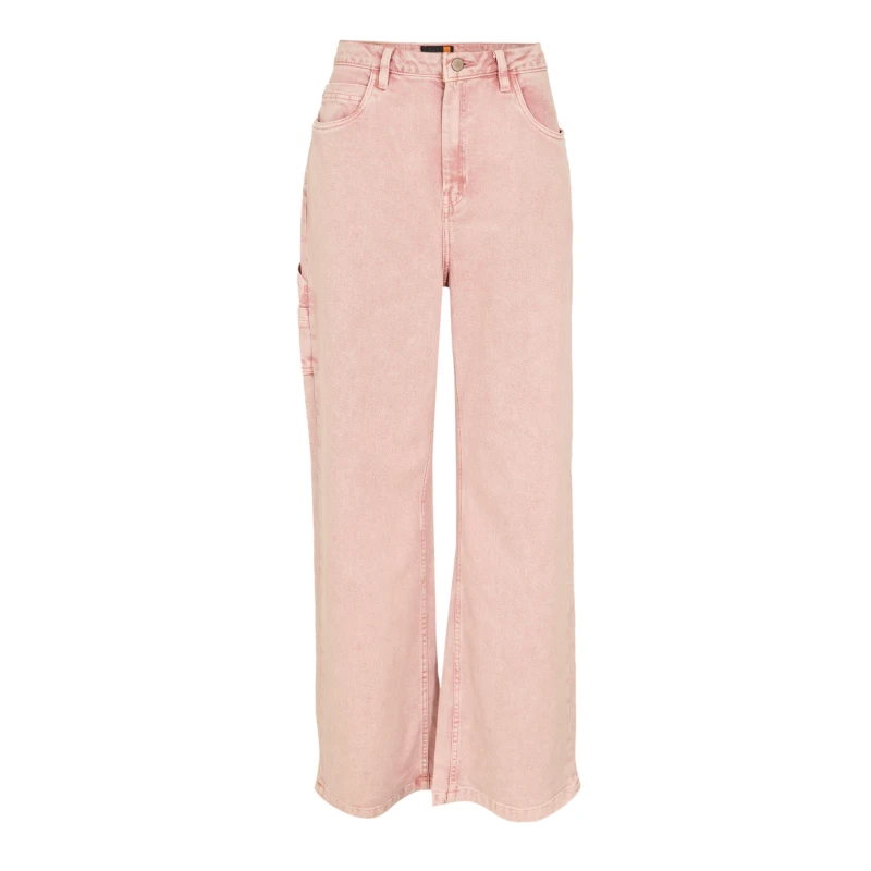 Image of Timberland Womens Carpenter Pants Peach Pink Wash Straight Leg Jeans Peach Pink Wash female 23