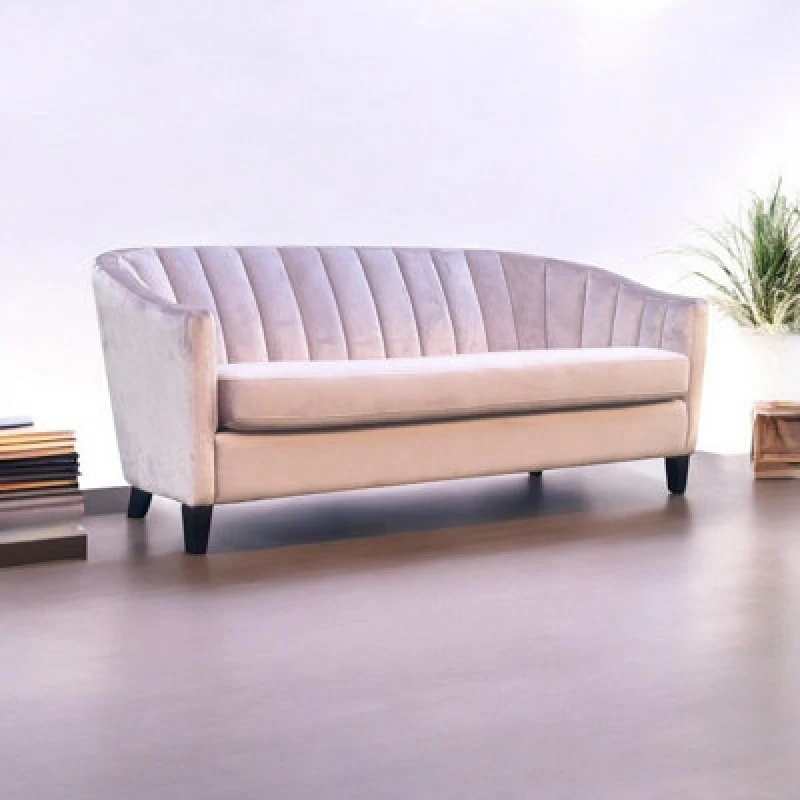 Image of Minster 3 Seater Sofa - Velvet - L74 X W189 X H80 Cm - Pink