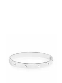 Image of Jon Richard Silver Polished Crystal Bangle