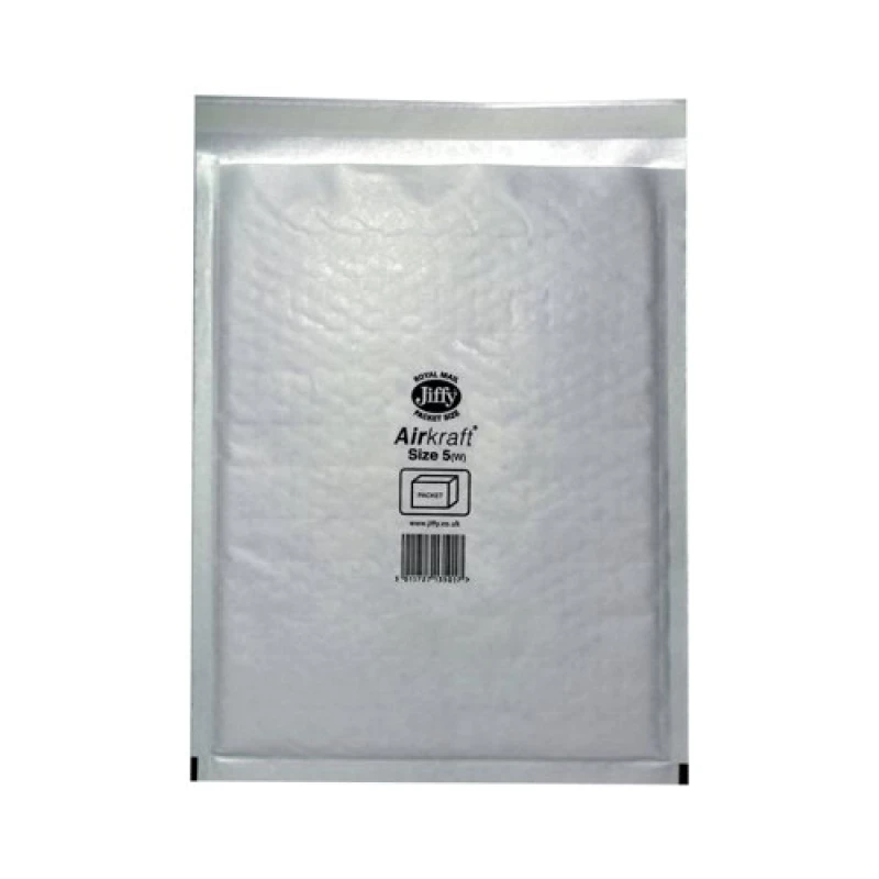 Image of Jiffy AirKraft Bubble Lined Mailer Size 5 White (100 Pack) MAKC88008