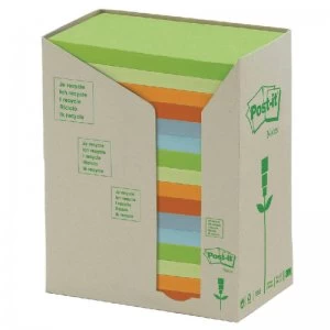 Image of Postit Recycled 76x127mm Rainb Pads Pk16