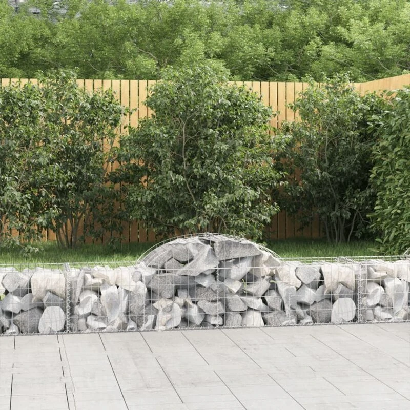 Image of VIDAXL Arched Gabion Baskets 4 pcs 200x50x40/60cm Galvanised Iron Vidaxl 8720845568429