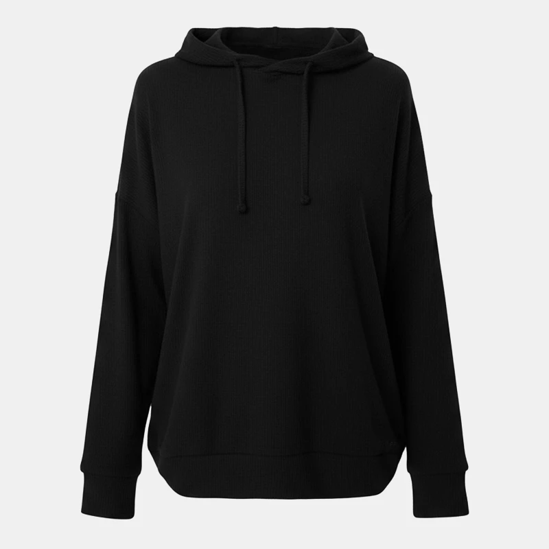 Image of USA Pro Ribbed Slouchy Hoodie - Black 6