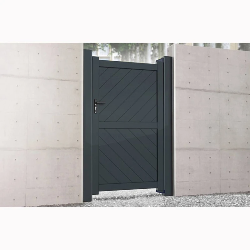 Image of Ready Made Gates Pedestrian Gate 1200x1600mm Black - Diagonal Solid Infill & Flat Top Black Unisex