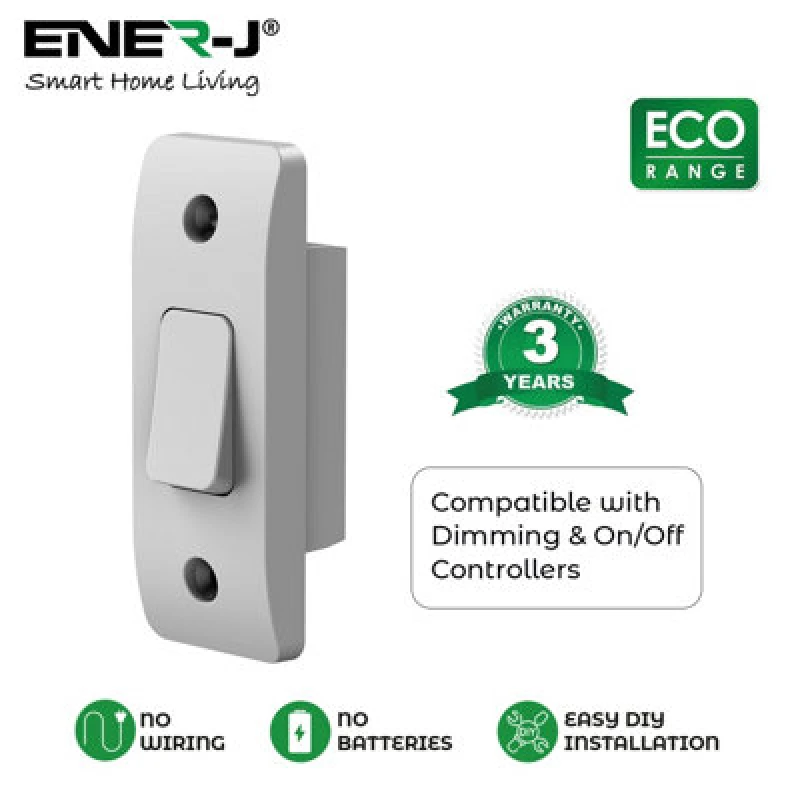 Image of Ener-J Ener - J Wireless Kinetic Architrave Grid Switch White