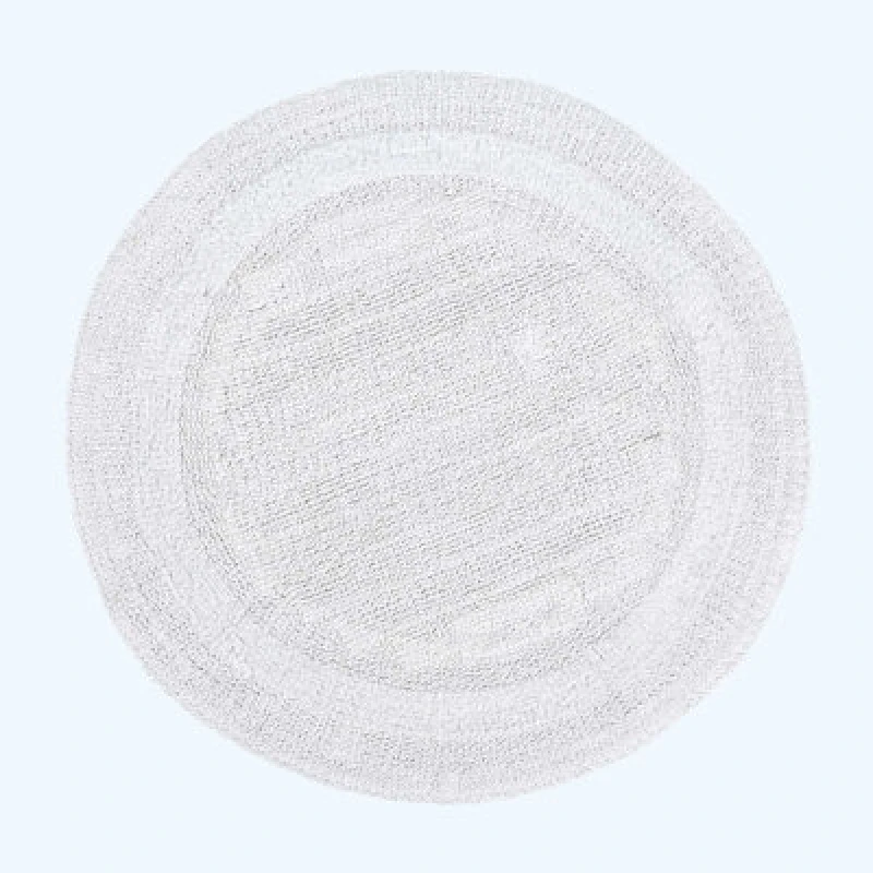 Image of Homescapes Luxury Reversible Round Bath Mat - White