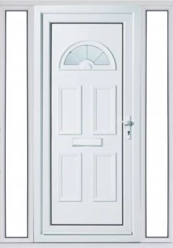 Image of Wickes Carolina 2 Sidelight Upvc Door Set 2085 x 1520mm Left Hand Hung