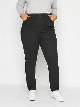Image of Yours Black Elasticated Mom Jean, Black, Size 18, Women