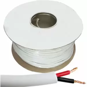 Image of Loops - 50m (164 ft) Double Insulated Speaker Cable 2.01mm² White 100V Volt pa System Reel Drum