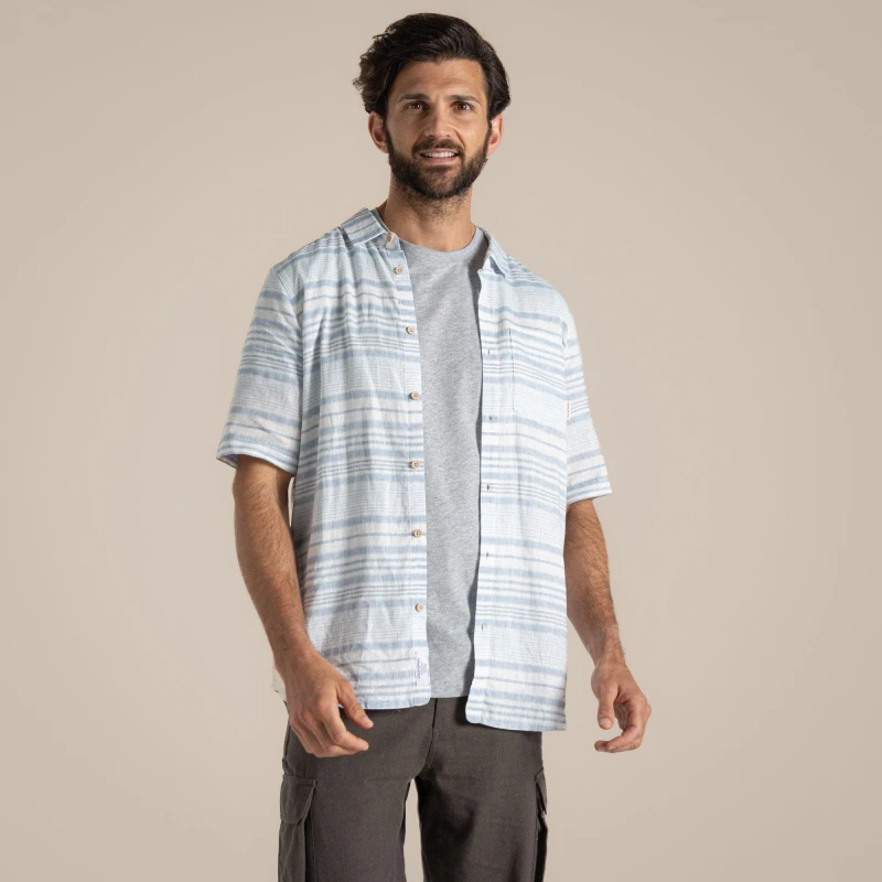 Image of Craghoppers Mens Crtwrght Short Sleeve T-Shirt NiagrBluStr male Medium