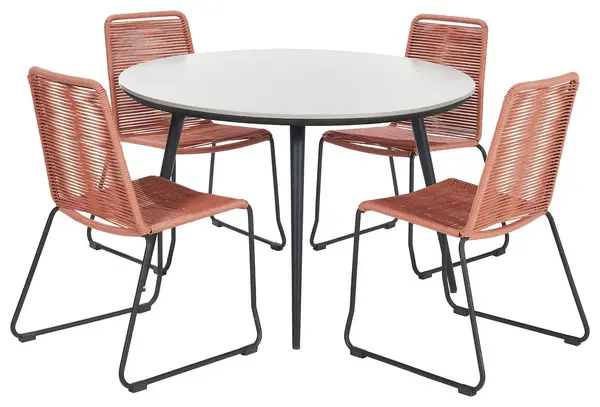 Image of Pacific Pacific Pang 4 Seater Metal Patio Set - Orange