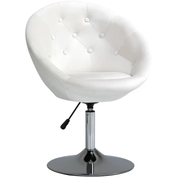 Image of Homcom - Dining Height Accent Stool Velvet-Touch Tufted Fabric Adjustable Height