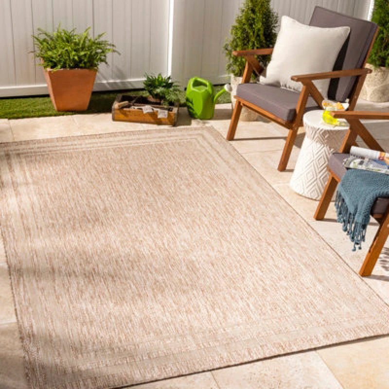 Image of Livabliss In- & Outdoor Cottage Jute-Look Brown Georgia Area Rug 160 X 213cm - Easy To Clean, Perfect For Balcony, Kitchen Or Dining Room
