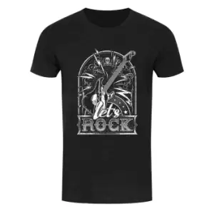 Image of Grindstore Mens Lets Rock Mens T-Shirt (L) (Black)