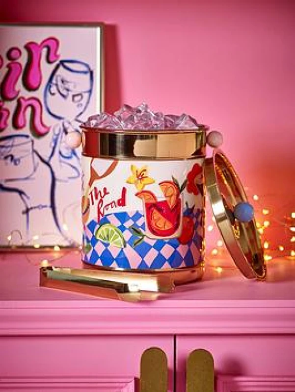 Image of ELEANOR BOWMER Ice Bucket & Tong Set Multi-Coloured ONE SIZE