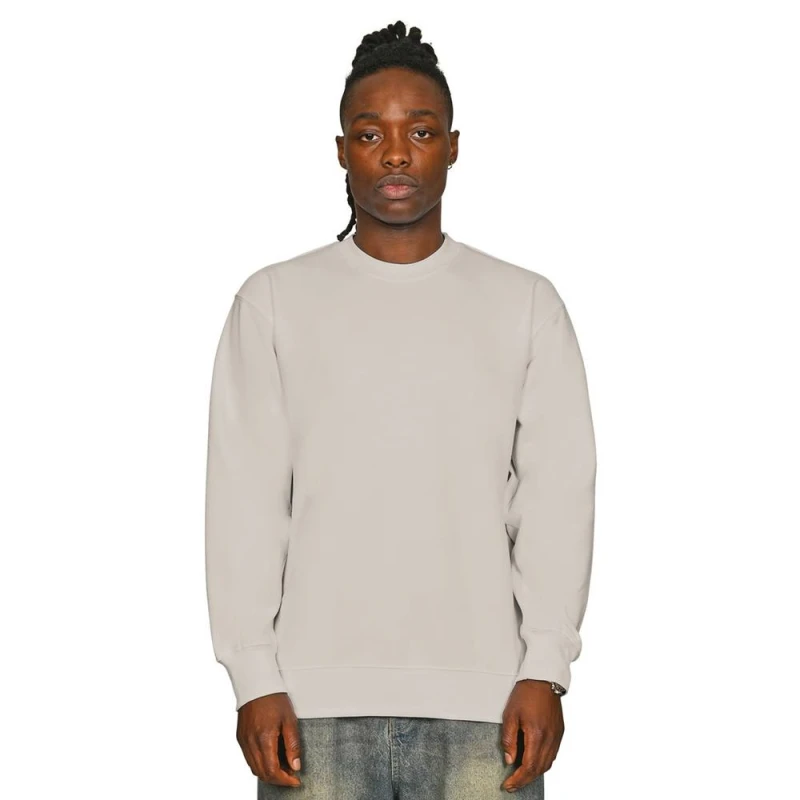 Image of Casual Classics Mens Core Combed Cotton Regular Sweatshirt in Stone Size: Small Stone Male S
