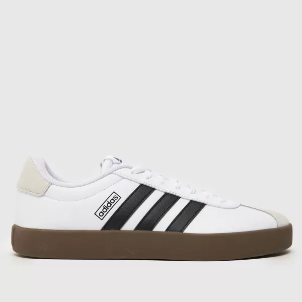 Image of adidas vl court3.0 trainers in white & black