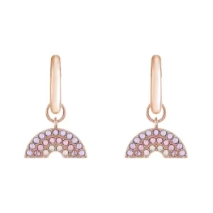 Image of Olivia Burton Rainbow Rose Gold Tone Huggie Hoop Earrings