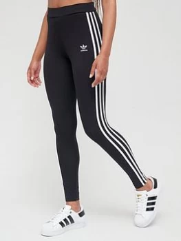 Image of adidas Originals 3 Stripes Leggings - Black, Size 12, Women
