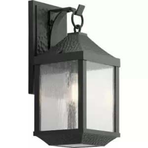 Image of Loops - Outdoor IP44 1 Bulb Wall Light Lantern Distressed Black LED E27 60W d01816