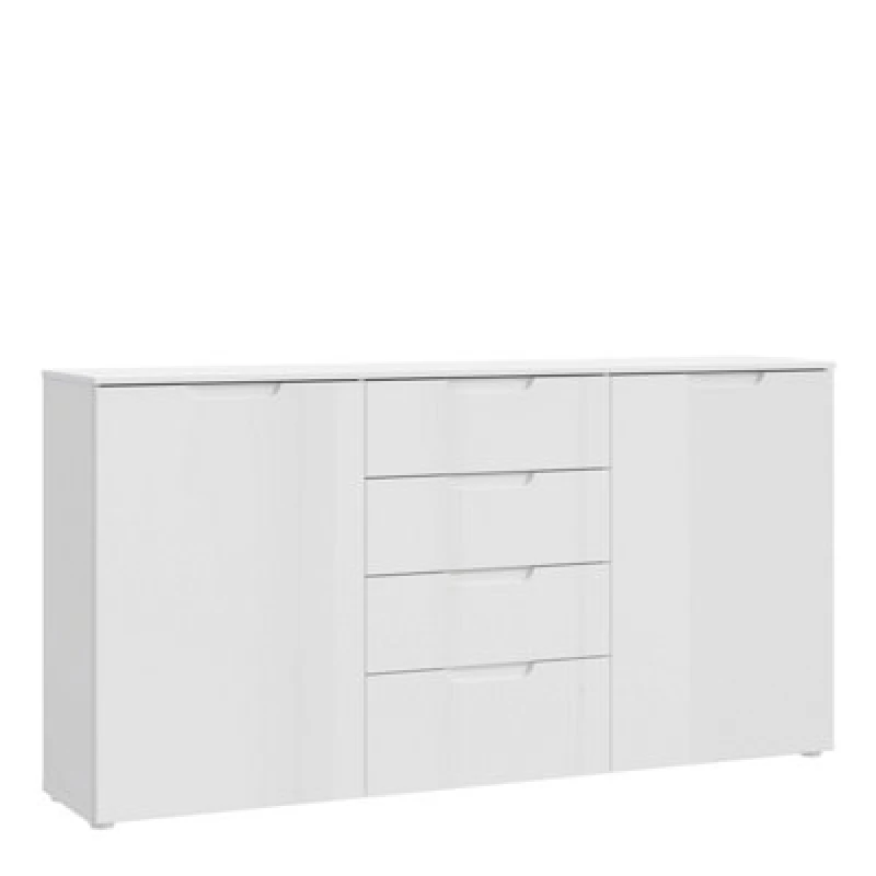 Image of Furniture To Go Sienna Wide Chest of 4 Drawers and 2 Doors White